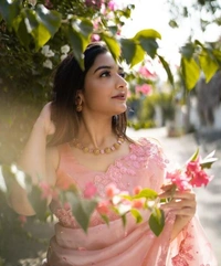 AAKARSHA Fabulous Heavy Organza Silk Embroidered Work Pink Sarees With Separate Blouse Piece - Free Size, Pink, Organza, Pack of 1